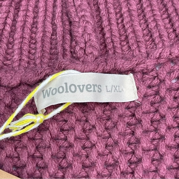 Woolovers Cardigan Sweater Chunky Edge to Edge Henna Mauve Fisherman Boho  New - Picture 11 of 13